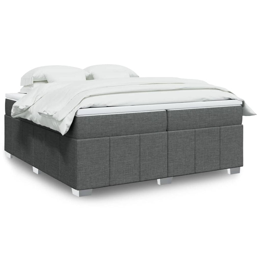 Boxspring met matras stof donkergrijs 200x200 cm