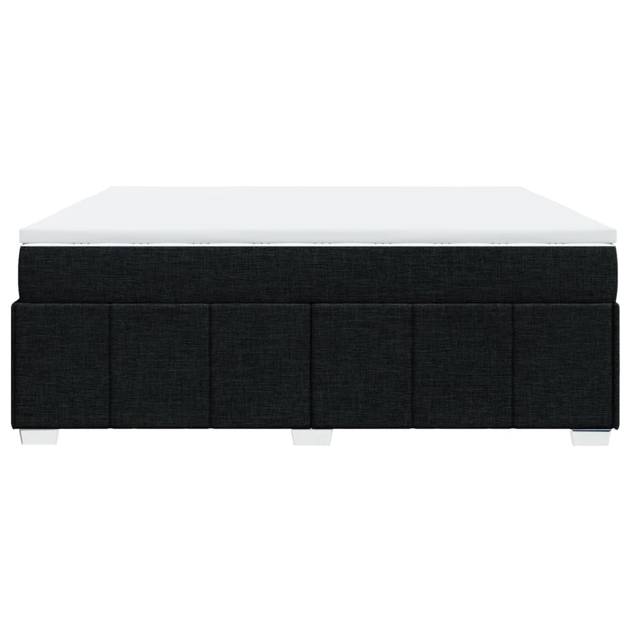 Boxspring met matras stof zwart 200x200 cm