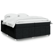 Boxspring 200x200 cm zwart met matras