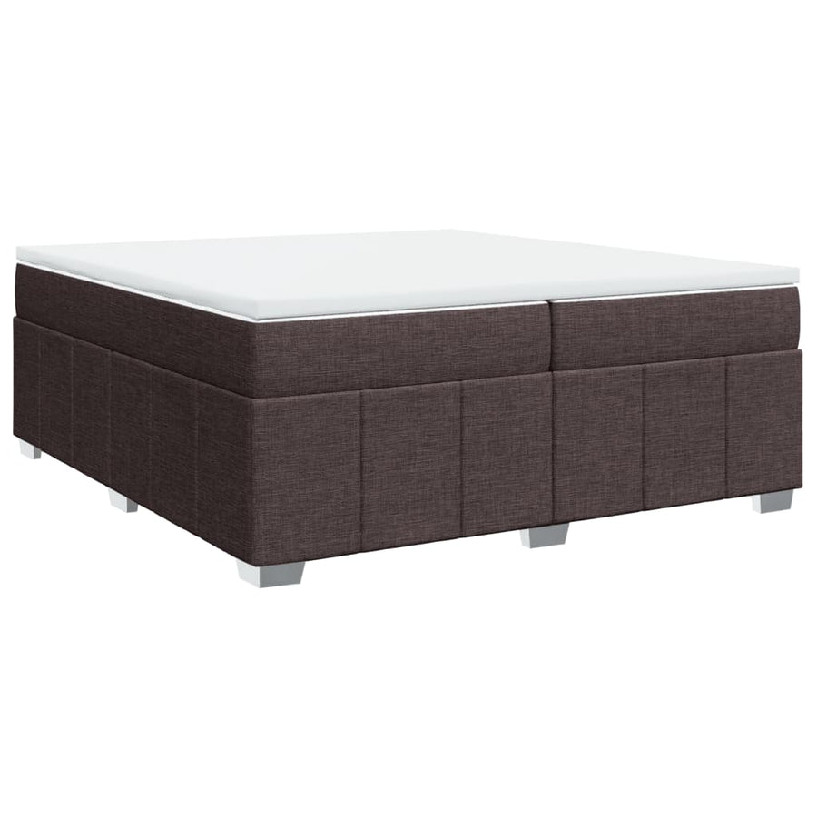 Boxspring met matras stof donkerbruin 200x200 cm