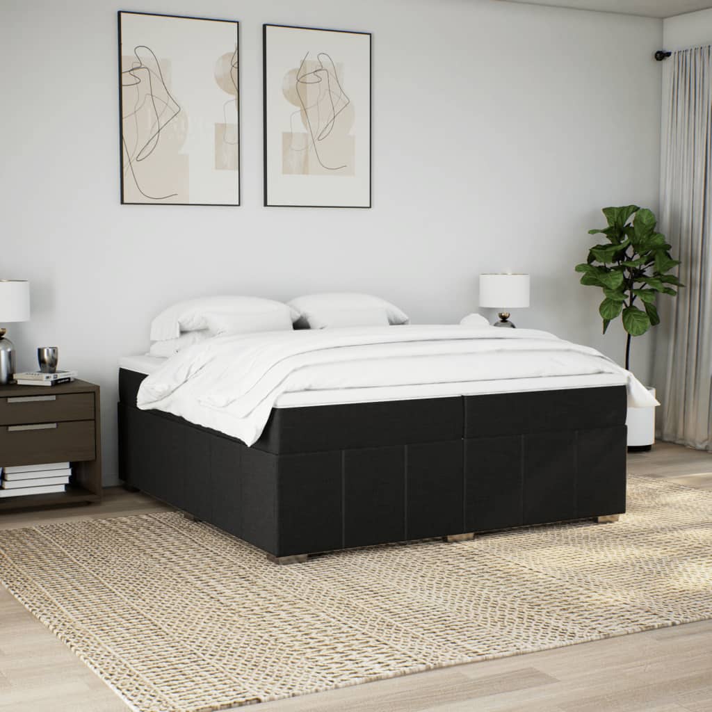 Boxspring met matras stof donkerbruin 200x200 cm