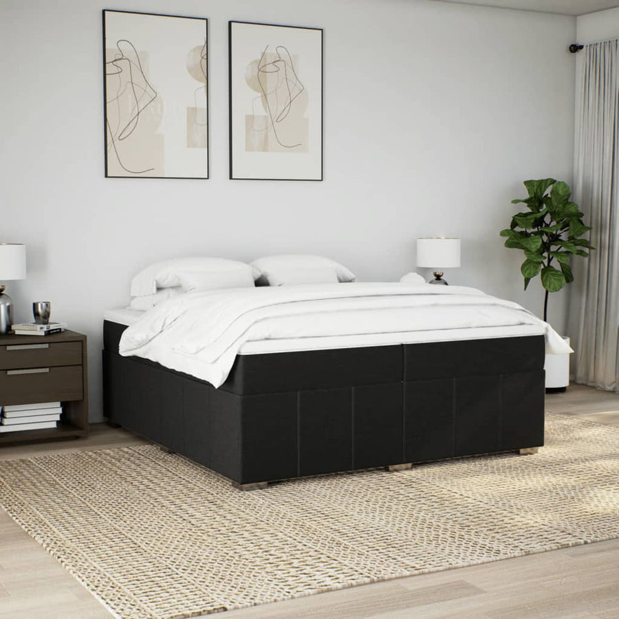 Boxspring met matras stof donkerbruin 200x200 cm