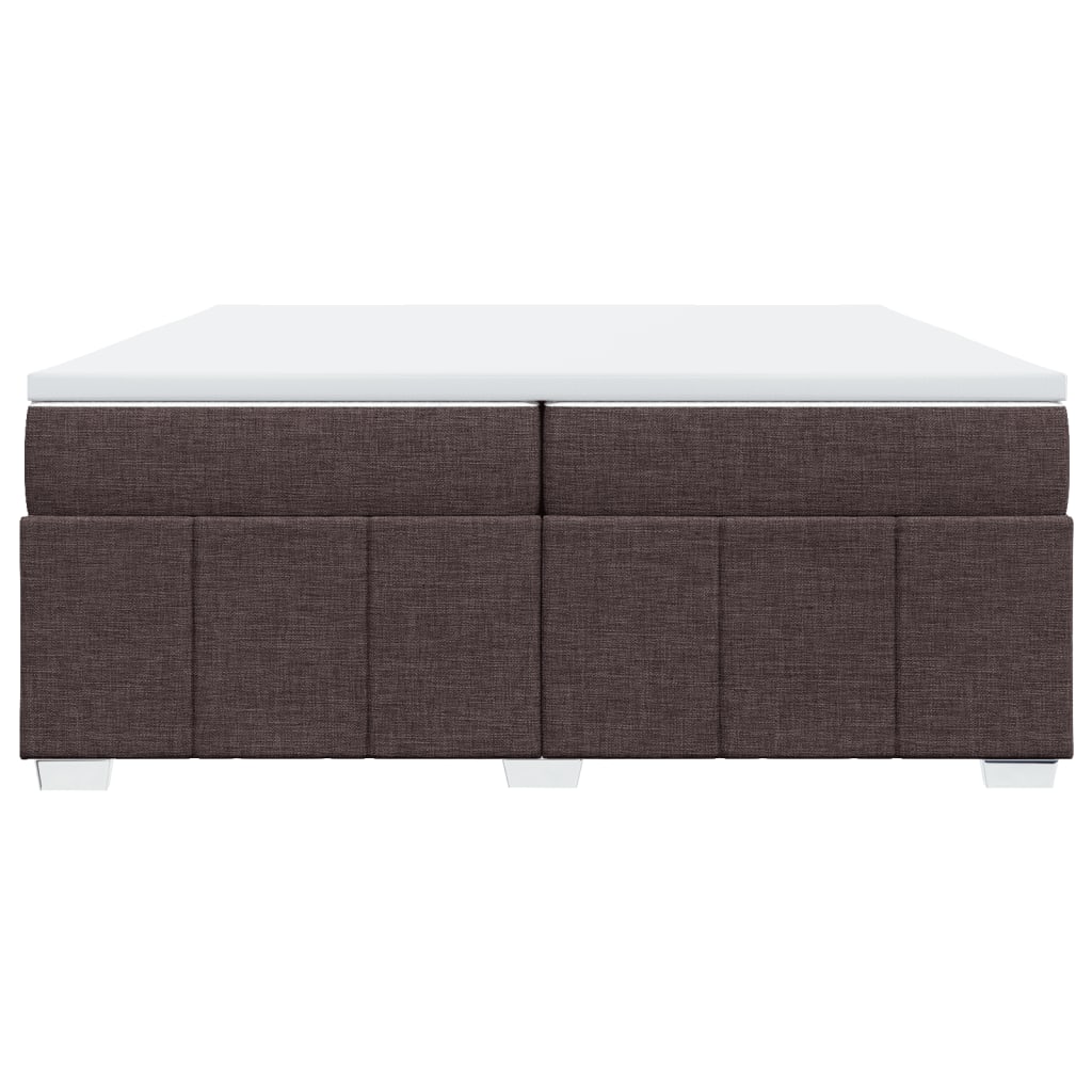Boxspring met matras stof donkerbruin 200x200 cm