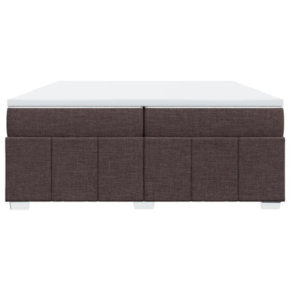Boxspring met matras stof donkerbruin 200x200 cm