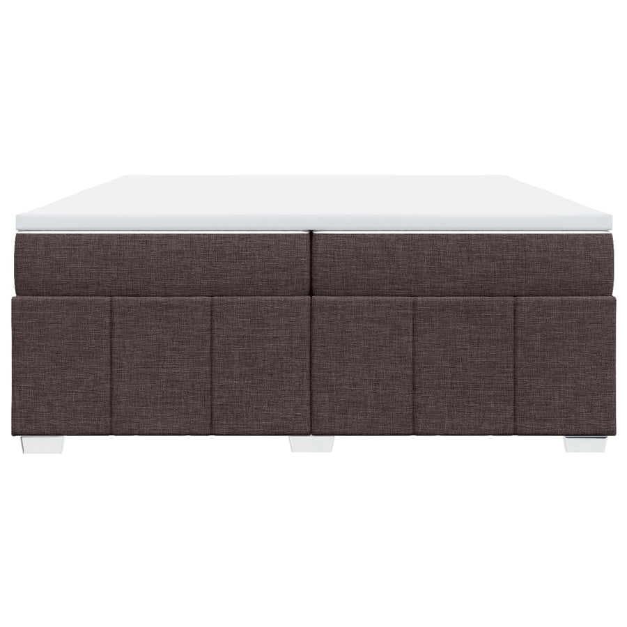 Boxspring met matras stof donkerbruin 200x200 cm