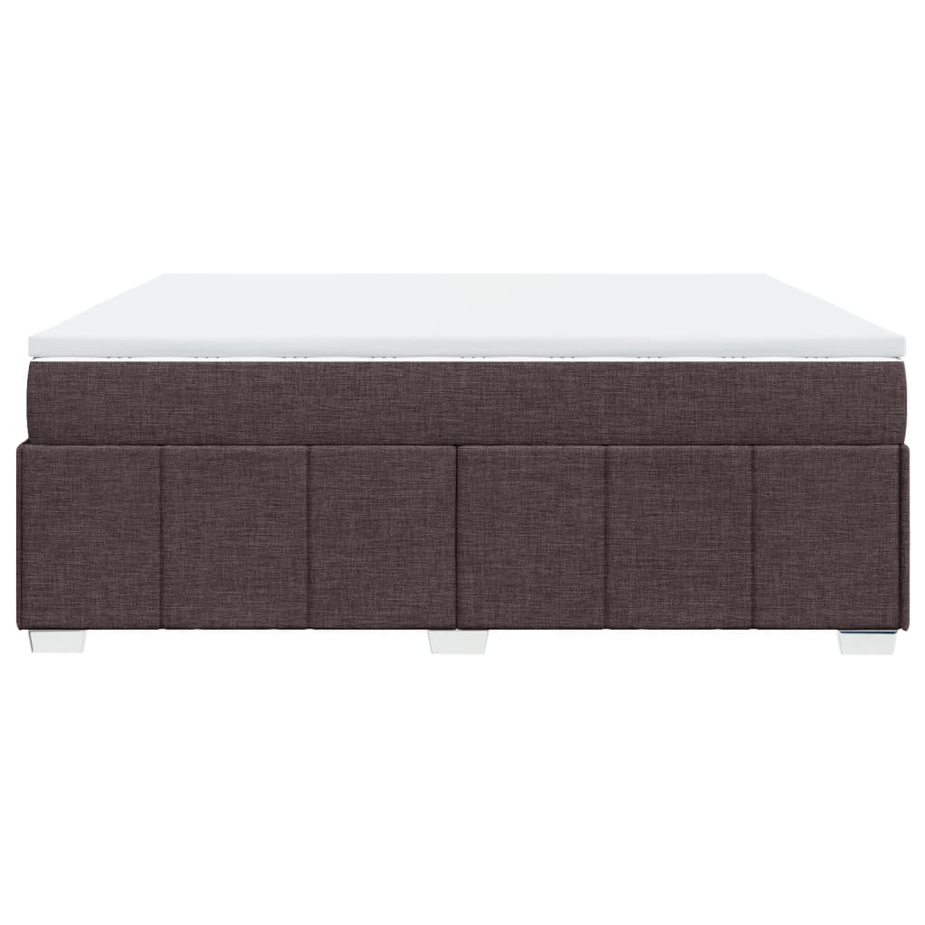 Boxspring met matras stof donkerbruin 200x200 cm