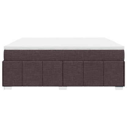 Boxspring met matras stof donkerbruin 200x200 cm