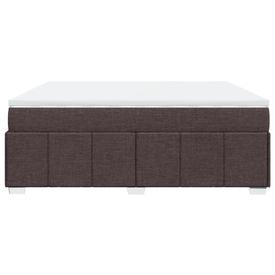 Boxspring met matras stof donkerbruin 200x200 cm