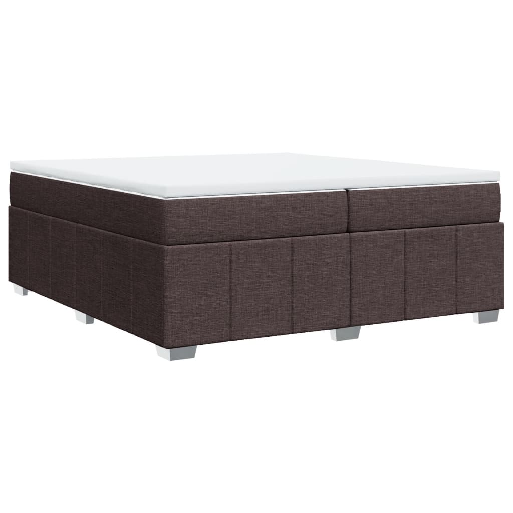 Boxspring met matras stof donkerbruin 200x200 cm