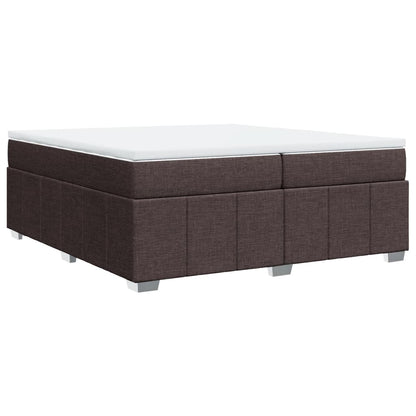 Boxspring met matras stof donkerbruin 200x200 cm