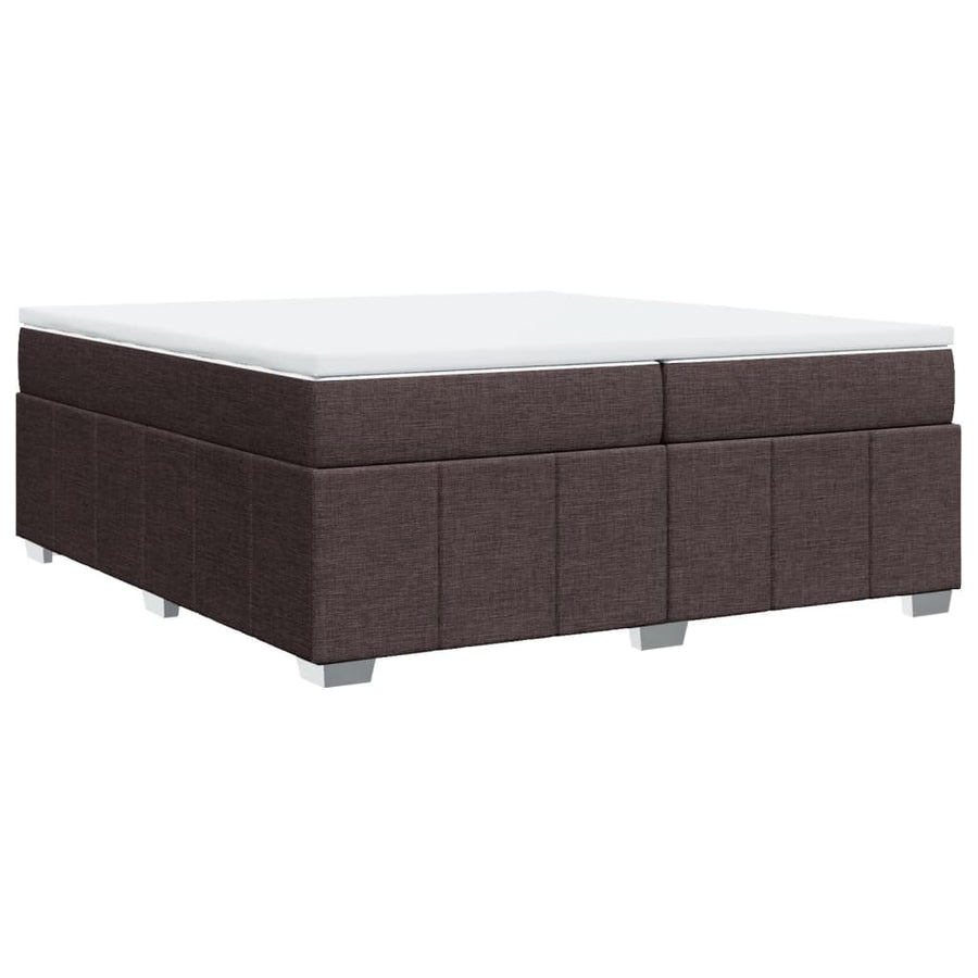 Boxspring met matras stof donkerbruin 200x200 cm