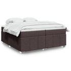 Box spring with dark brown fabric mattress 200x200 cm