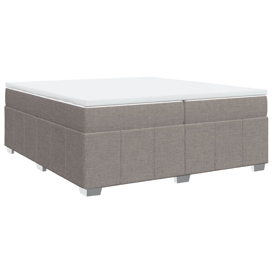 Boxspring met matras stof taupe 200x200 cm