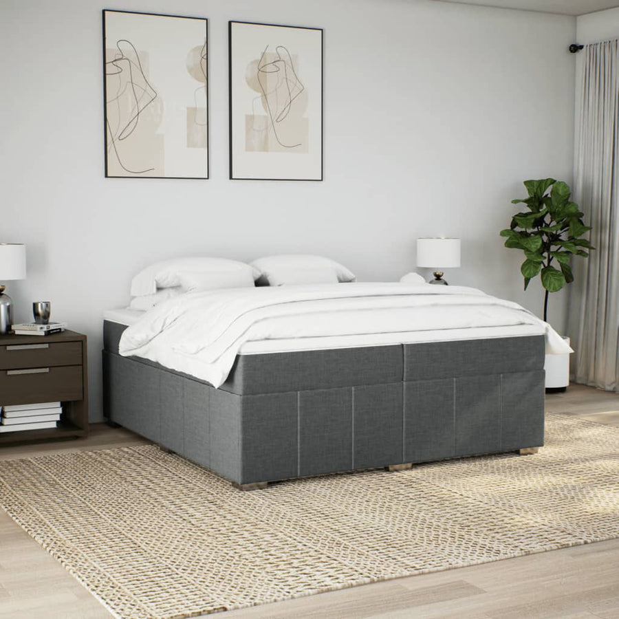 Boxspring met matras stof taupe 200x200 cm