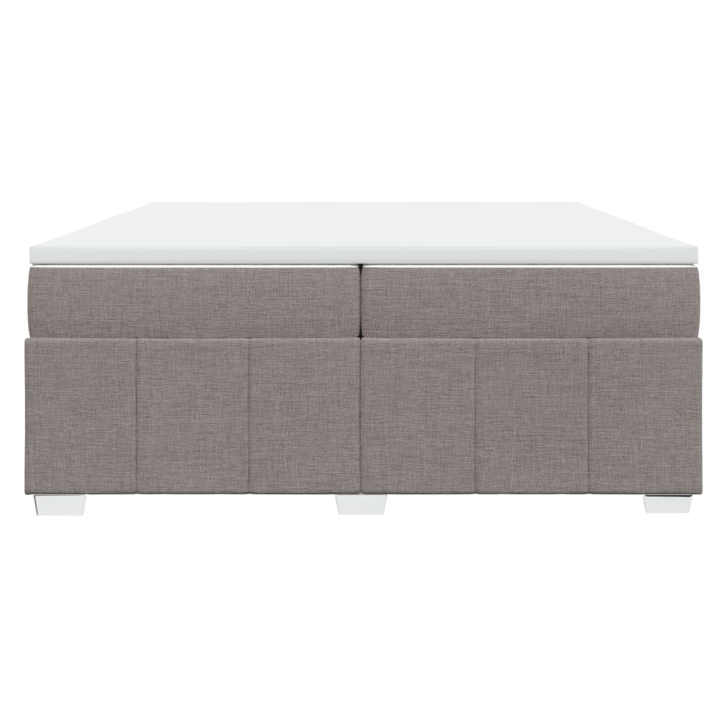 Boxspring met matras stof taupe 200x200 cm