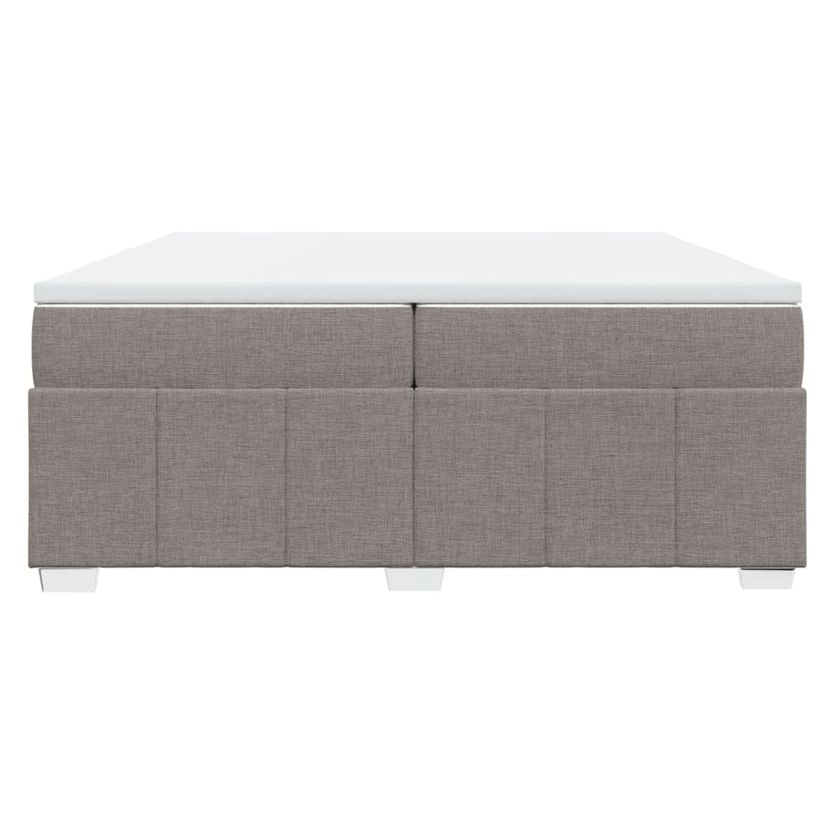 Boxspring met matras stof taupe 200x200 cm
