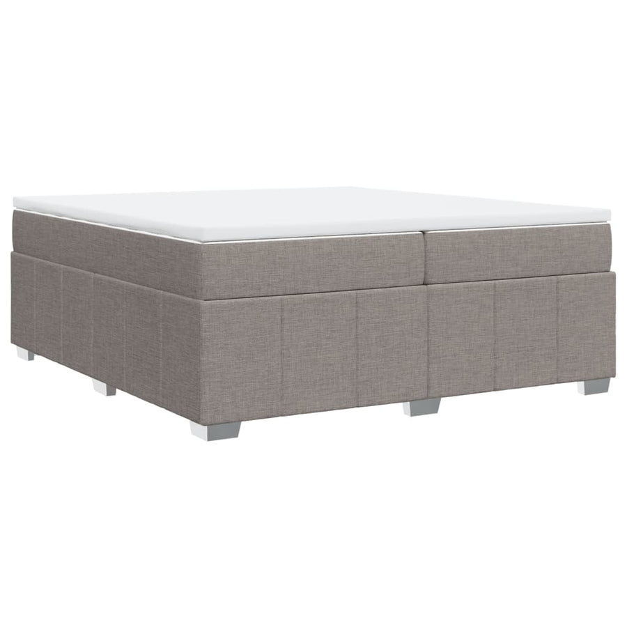 Boxspring met matras stof taupe 200x200 cm