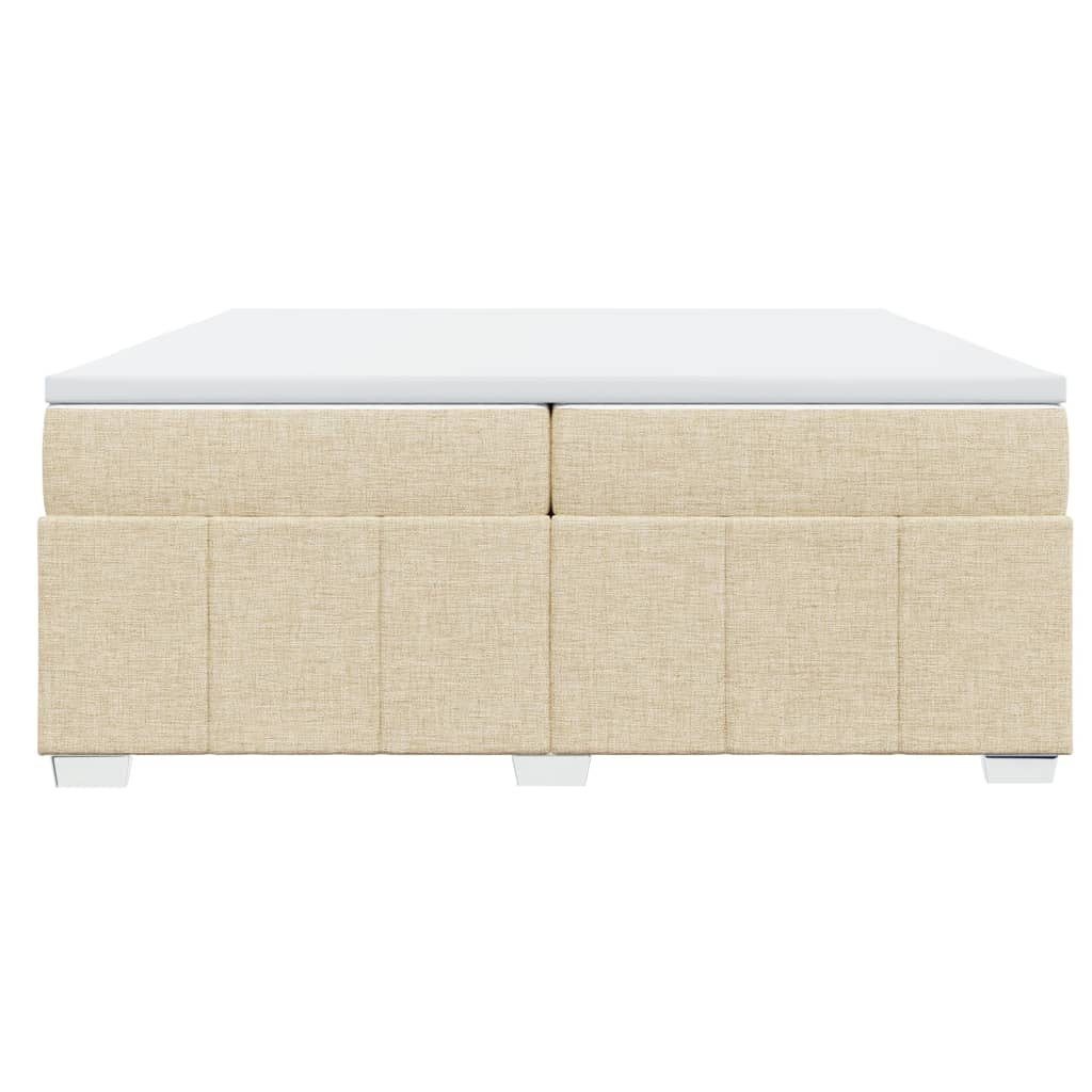 Boxspring met matras stof crèmekleurig 200x200 cm