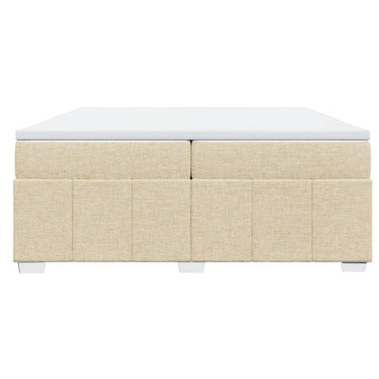 Boxspring met matras stof crèmekleurig 200x200 cm