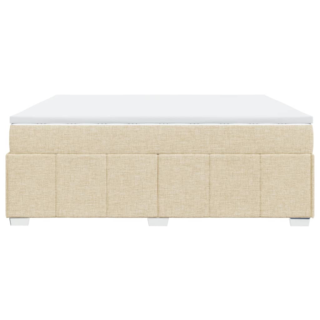 Boxspring met matras stof crèmekleurig 200x200 cm