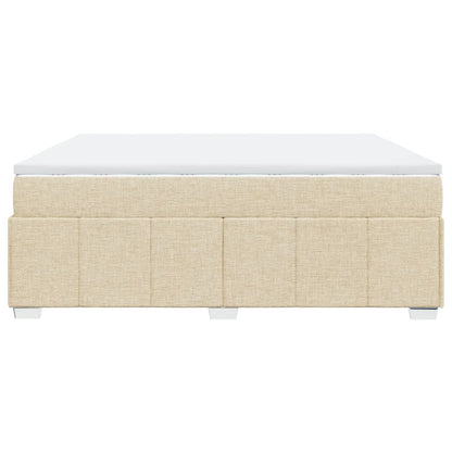 Boxspring met matras stof crèmekleurig 200x200 cm