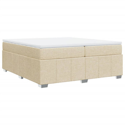 Boxspring met matras stof crèmekleurig 200x200 cm
