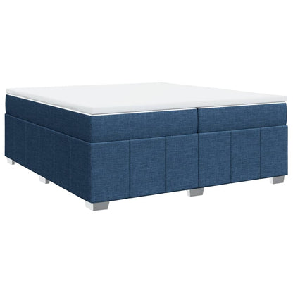 Boxspring met matras stof blauw 200x200 cm