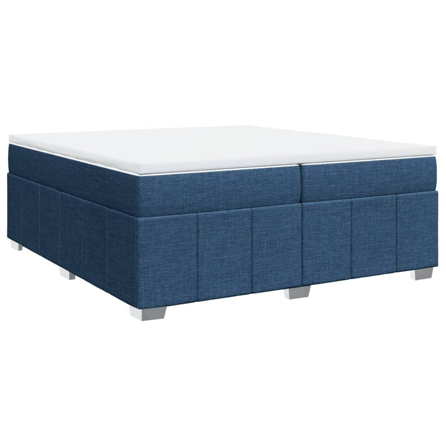 Boxspring met matras stof blauw 200x200 cm