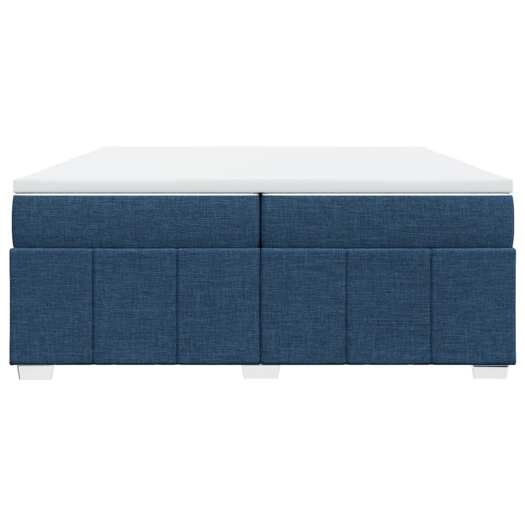 Boxspring met matras stof blauw 200x200 cm