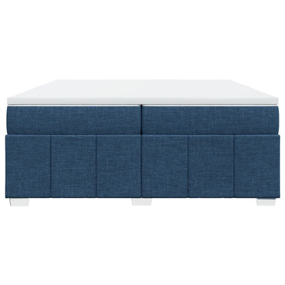 Boxspring met matras stof blauw 200x200 cm