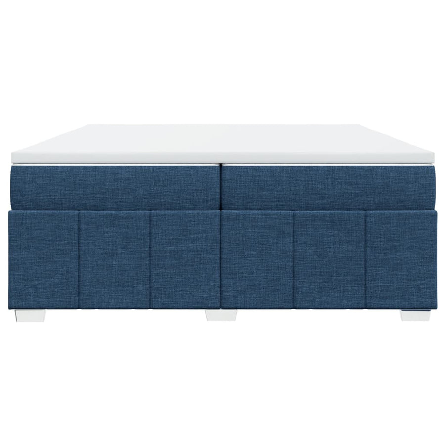 Boxspring met matras stof blauw 200x200 cm