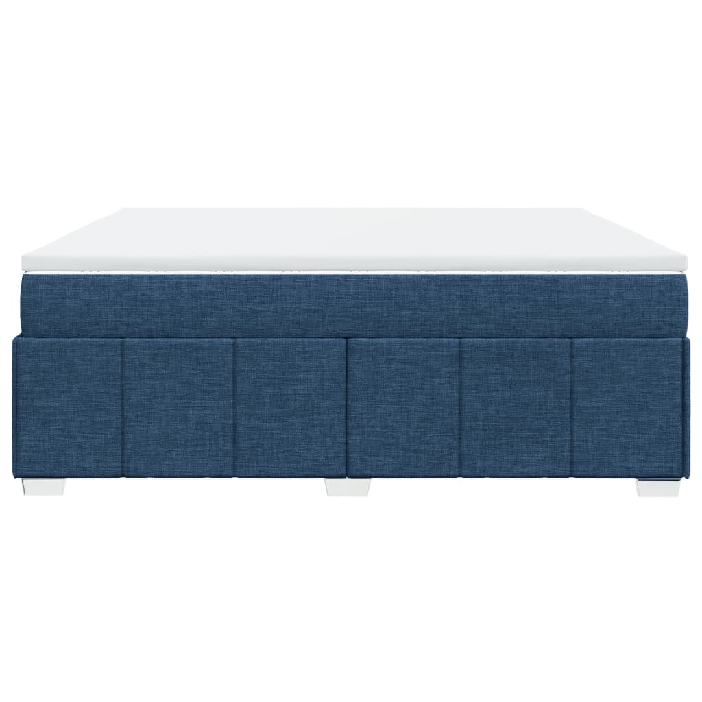 Boxspring met matras stof blauw 200x200 cm