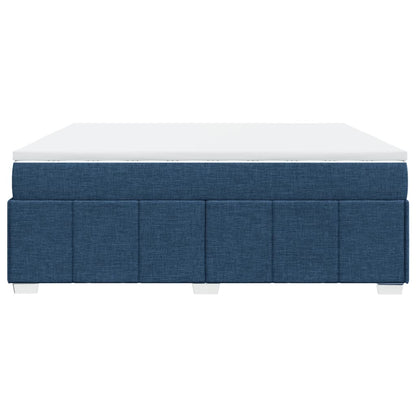 Boxspring met matras stof blauw 200x200 cm