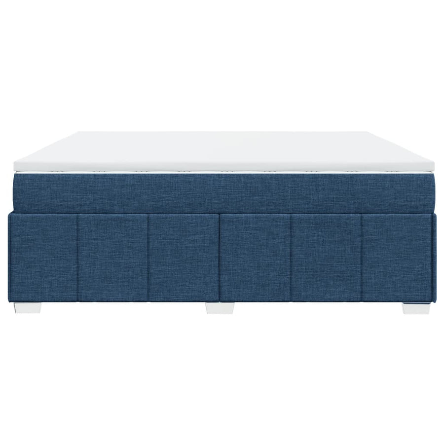 Boxspring met matras stof blauw 200x200 cm