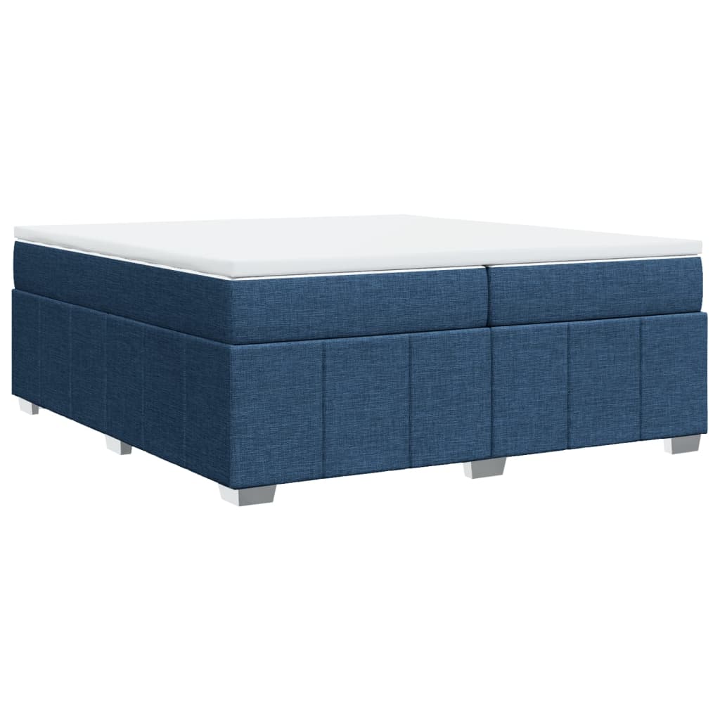 Boxspring met matras stof blauw 200x200 cm