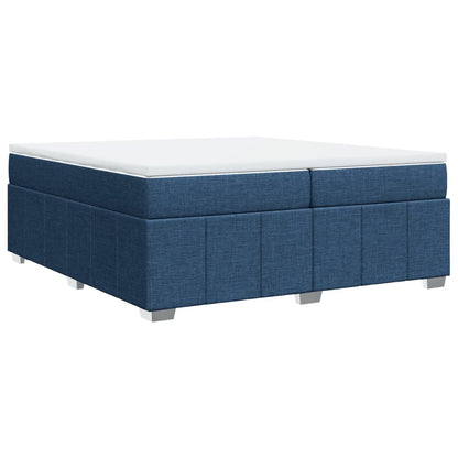 Boxspring met matras stof blauw 200x200 cm