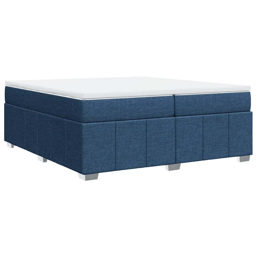 Boxspring met matras stof blauw 200x200 cm
