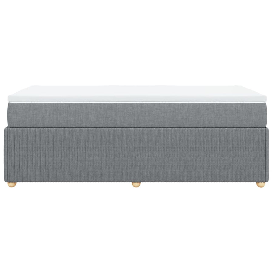 Boxspring met matras stof lichtgrijs 80x200 cm