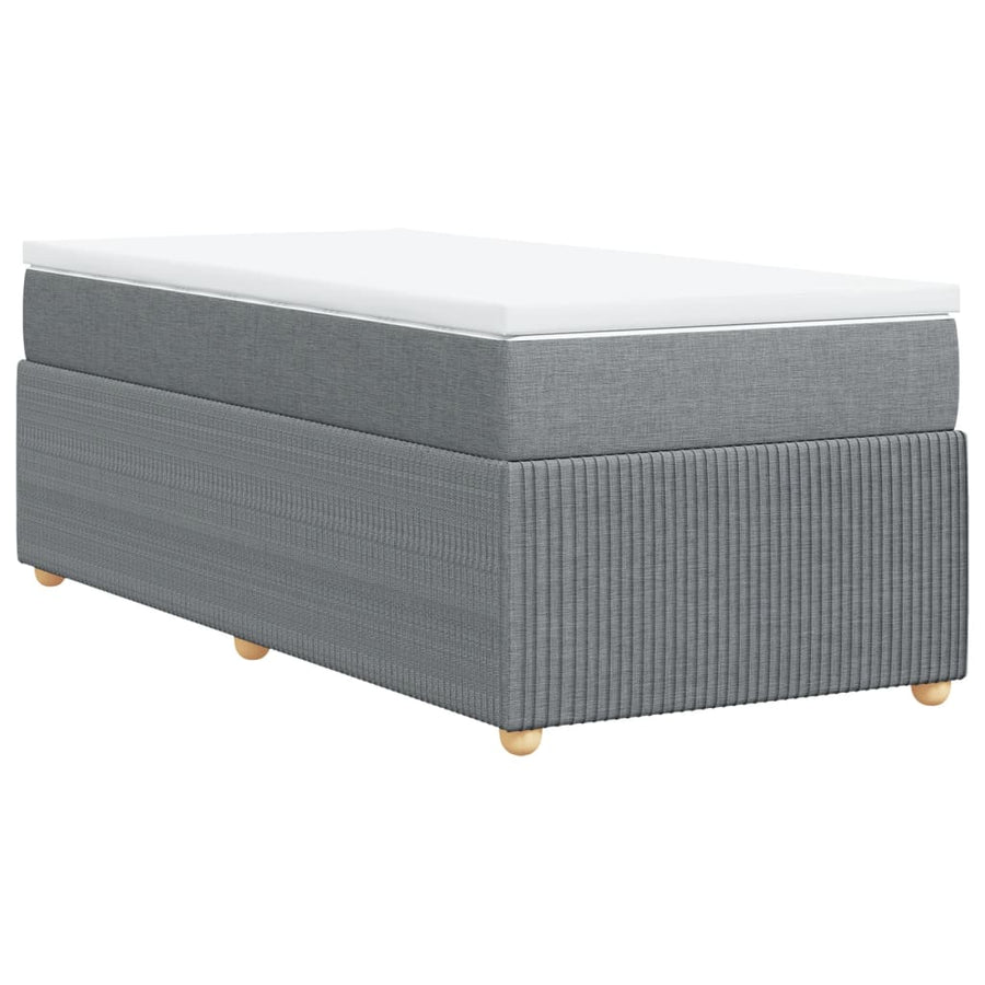 Boxspring met matras stof lichtgrijs 80x200 cm