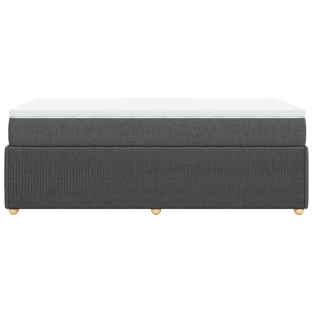 Boxspring met matras stof donkergrijs 80x200 cm