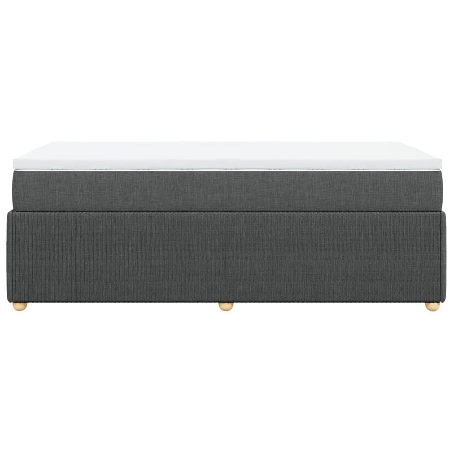 Boxspring met matras stof donkergrijs 80x200 cm