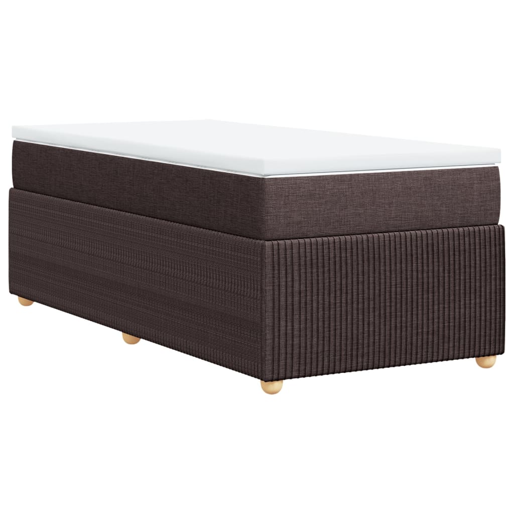 Boxspring met matras stof donkerbruin 80x200 cm
