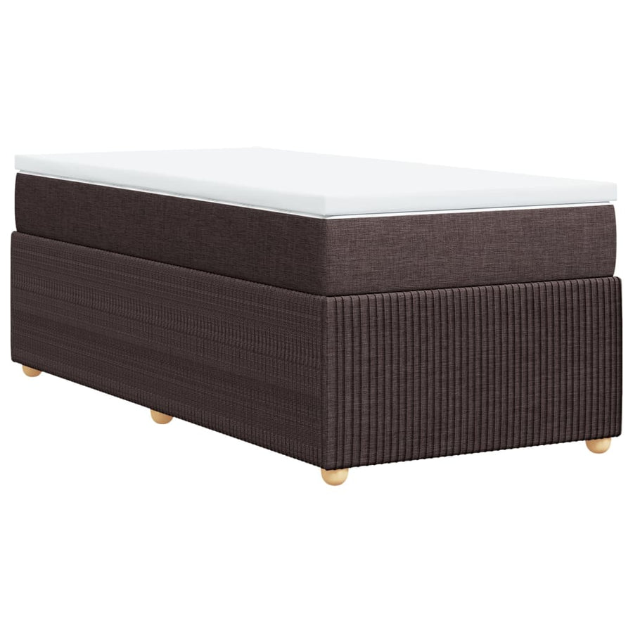 Boxspring met matras stof donkerbruin 80x200 cm