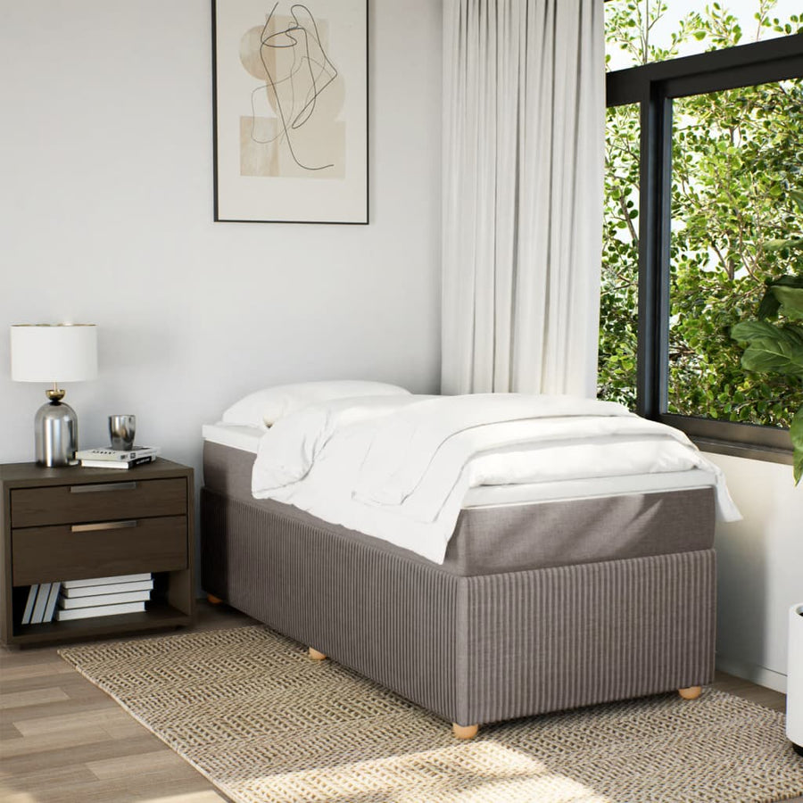 Boxspring met matras stof taupe 80x200 cm