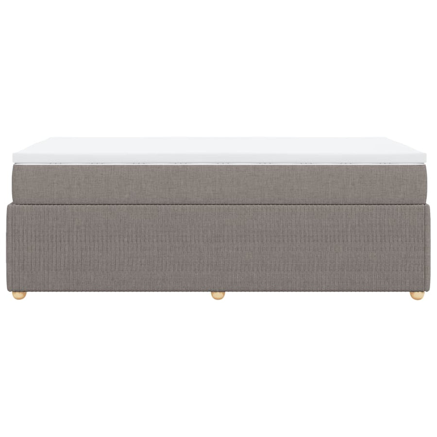 Boxspring met matras stof taupe 80x200 cm