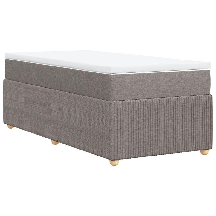 Boxspring met matras stof taupe 80x200 cm
