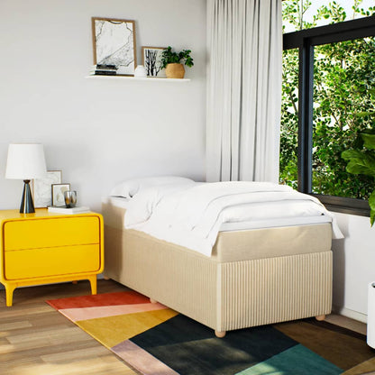 Boxspring met matras stof crèmekleurig 80x200 cm