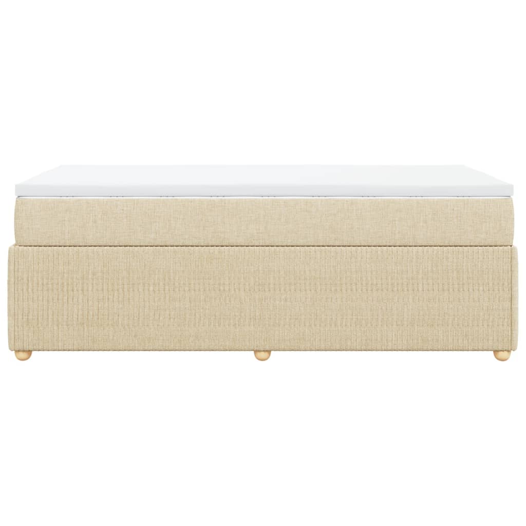 Boxspring met matras stof crèmekleurig 80x200 cm
