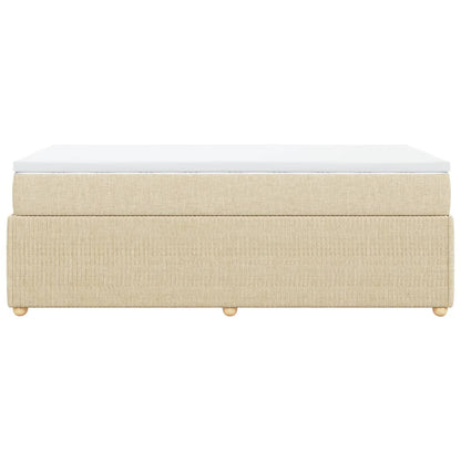 Boxspring met matras stof crèmekleurig 80x200 cm