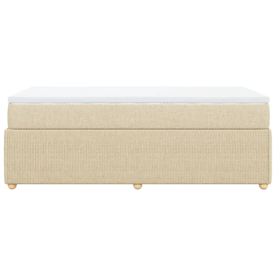 Boxspring met matras stof crèmekleurig 80x200 cm